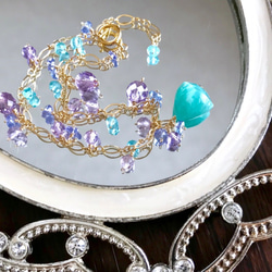 K14GF Amazonite and amethyst bracelet 第7張的照片