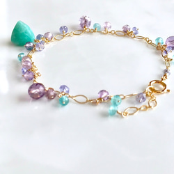 K14GF Amazonite and amethyst bracelet 第8張的照片