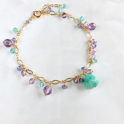 K14GF Amazonite and amethyst bracelet 第9張的照片