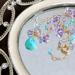 K14GF Amazonite and amethyst bracelet 第10張的照片