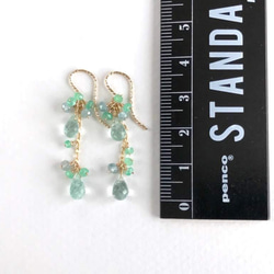 K14GF Mint green Tourmaline and emerald earrings 第4張的照片