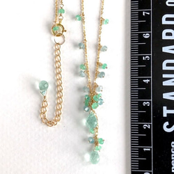 K14GF Mint Green Tourmaline and Emerald Necklace 第4張的照片