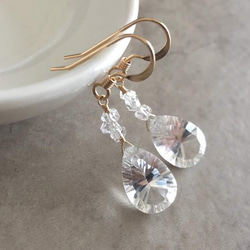 K14GF Crystal and Herkimer Diamond Earrings 第1張的照片