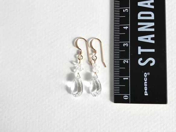 K14GF Crystal and Herkimer Diamond Earrings 第4張的照片