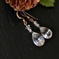 K14GF Crystal and Herkimer Diamond Earrings 第8張的照片