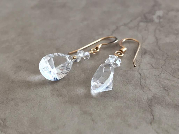 K14GF Crystal and Herkimer Diamond Earrings 第10張的照片