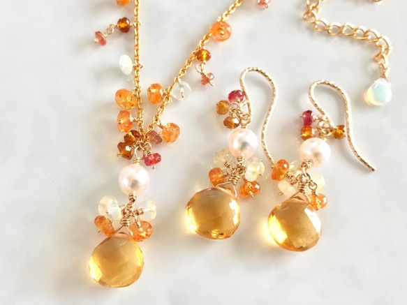 14公斤黃水晶和akoya珍珠項鍊秋天的輝煌 第6張的照片