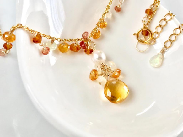 14公斤黃水晶和akoya珍珠項鍊秋天的輝煌 第7張的照片