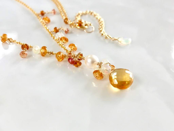 14公斤黃水晶和akoya珍珠項鍊秋天的輝煌 第9張的照片
