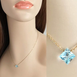 K14GF Sky Blue Topaz Necklace 第5張的照片