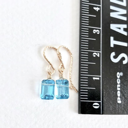 K14GF Swiss Blue Topaz Earrings 第4張的照片