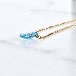 K14GF Swiss Blue Topaz Necklace 第2張的照片