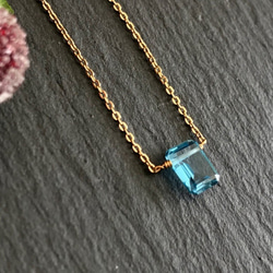 K14GF Swiss Blue Topaz Necklace 第3張的照片