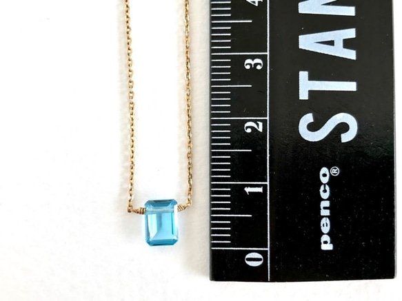 K14GF Swiss Blue Topaz Necklace 第4張的照片