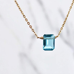 K14GF Swiss Blue Topaz Necklace 第6張的照片