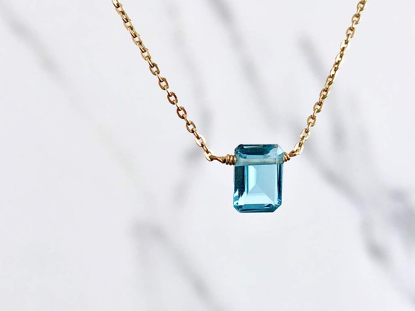 K14GF Swiss Blue Topaz Necklace 第6張的照片