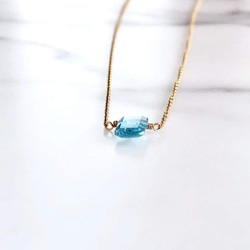 K14GF Swiss Blue Topaz Necklace 第8張的照片