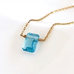 K14GF Swiss Blue Topaz Necklace 第9張的照片