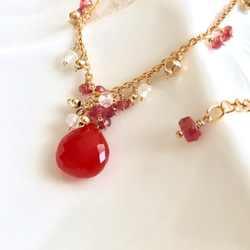 K14GF Red Orange Carnelian Necklace 第10張的照片