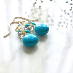 K14GF Turquoise Earrings 第3張的照片