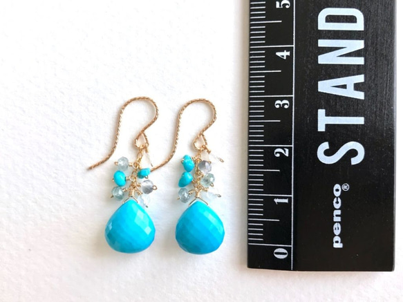 K14GF Turquoise Earrings 第5張的照片