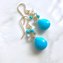 K14GF Turquoise Earrings 第7張的照片