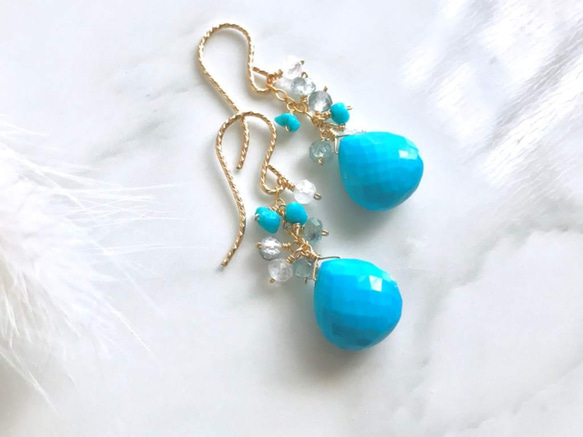 K14GF Turquoise Earrings 第7張的照片