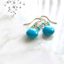 K14GF Turquoise Earrings 第9張的照片