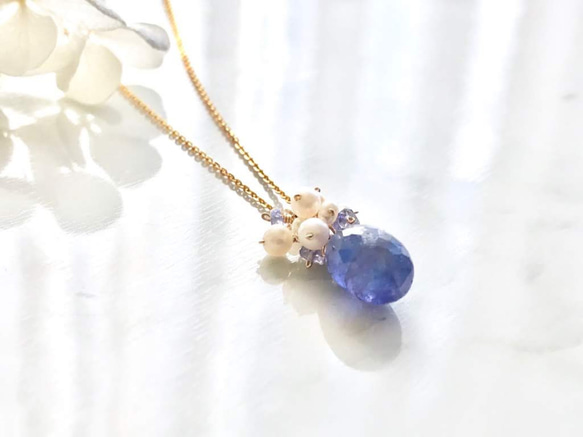 K14GF Large tanzanite necklace charm 第3張的照片