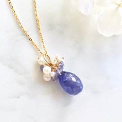 K14GF Large tanzanite necklace charm 第6張的照片