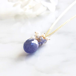 K14GF Large tanzanite necklace charm 第8張的照片