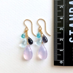 K14GF Large grain Scorolite earrings 第4張的照片