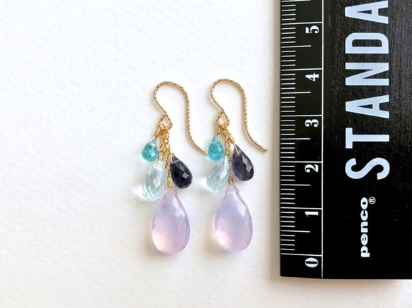 K14GF Large grain Scorolite earrings 第4張的照片