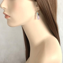 K14GF Large grain Scorolite earrings 第5張的照片