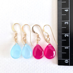 K14GF Color Jade one grain earrings 第4張的照片