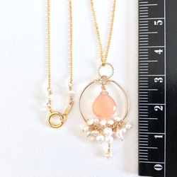 K14GF Orange moonstone necklace 第4張的照片