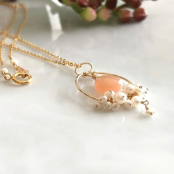 K14GF Orange moonstone necklace 第8張的照片