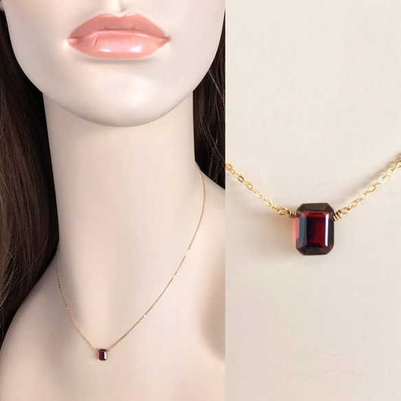 K14GF garnet necklace 第5張的照片