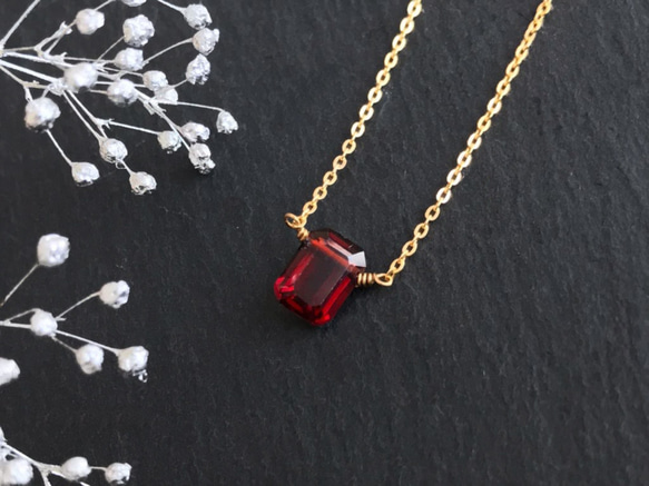 K14GF garnet necklace 第7張的照片