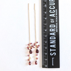 K14GF Garnet delicate American earrings 第4張的照片