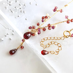 K14GF garnet delicate necklace 第10張的照片