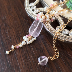 K14GF Kunzite and freshwater pearl necklace 第7張的照片