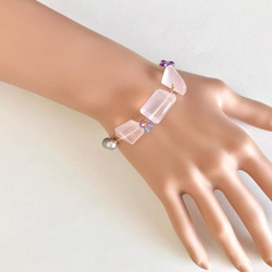 K14GF Rose quartz and Iolite · Amethyst bracelet 第5張的照片