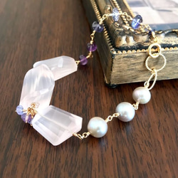 K14GF Rose quartz and Iolite · Amethyst bracelet 第10張的照片