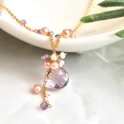 K14GF Ametrine and freshwater pearl necklace 第1張的照片