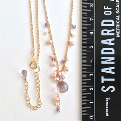 K14GF Ametrine and freshwater pearl necklace 第4張的照片