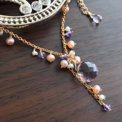 K14GF Ametrine and freshwater pearl necklace 第7張的照片