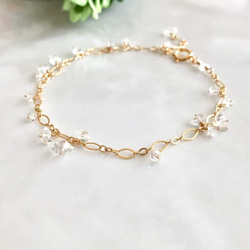 K14GF Herkimer diamonds simple bracelet 第1張的照片