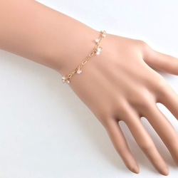 K14GF Herkimer diamonds simple bracelet 第5張的照片