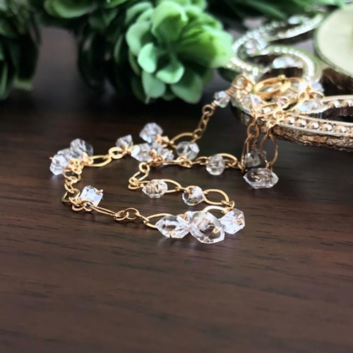 14kgf ハーキマーダイヤモンド ブレスレット ブレスレット 